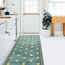 passatoia in vinile "runner" fantasia "green gold", 120x50 cm