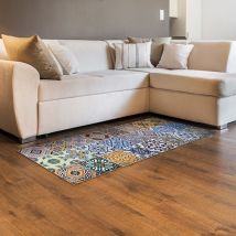 Crearreda - passatoia in vinile 'runner' fantasia 'spring tile carpet', 120x50 cm
