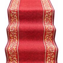 Emmevi Mv S.p.a. - Coureur d'escalier Antidérapant Bordé Entrée Couloir Pas Cuisine Style Baroque Bordeaux - 67x120 cm