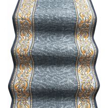 Emmevi Mv S.p.a. - Coureur d'escalier Antidérapant Bordé Entrée Couloir Pas Cuisine Style Baroque Gris - 67x200 cm