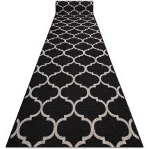 Rugsx - passatoia sizal floorlux disegno 20608 Traliccio marocchino nero / argento 100 cm black 100x100 cm