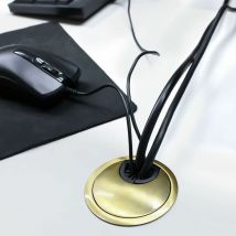 Passe Cable Noble 60 mm Couvercle du Trou de Câble pour Bureaux et Plans de Travail Matériau: Alliage de Zinc 2 Pièces (Bronze) -