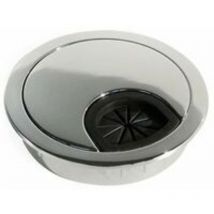 Passe-câble Rond Encastrable Diamètre 60mm pour Bureau en Zamac Chromé, stol