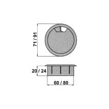 Passe câbles plastique - Décor : Blanc - Diamètre : 80 mm - itar