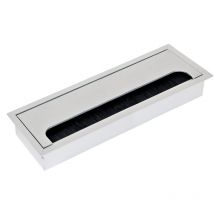 Passe-cables pour table Quadrum, rectangulaire, 269x80mm, à encastrer, Aluminium, Anodisé mat - Emuca