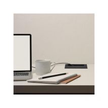 Passe-câbles de table Emuca Quadrum, rectangulaire, 269x80mm, à encastrer, Aluminium, Peint en noir - talla