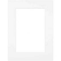Passe-partout blanc 30x40 cm ouverture 18x24 cm, en carton - fabriqué en France