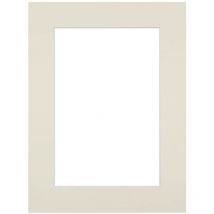 Passe-partout blanc cassé 24x30 cm ouverture 13x13 cm, en carton - fabriqué en France