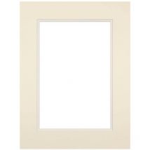 Passe-partout double blanc cassé 24x30 cm ouverture 15x20 cm, en carton - fabriqué en France