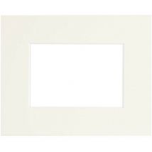 Passe-partout Epais blanc cassé 24x30 cm ouverture 15x20 cm, en carton - fabriqué en France