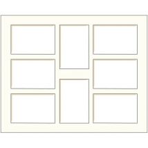 Passe-partout multivues blanc cassé 40x50 cm 8 ouvertures 10x15 cm, en carton - marque française