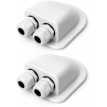 Macaron - 2PCS Passe-Toit IP68 Presse-étoupe Solaire étanche boîtier d'entrée de câble Double résistant aux intempéries, Caravane et Bateau Passe