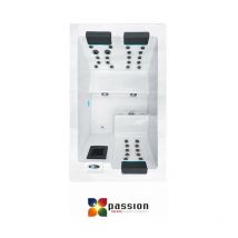 Serene 3 Whirlpool – 3 Personen – 210 cm x 130 cm x 81 cm – 32 Hydrotherapiedüsen – LED-Beleuchtung – Passion Spas