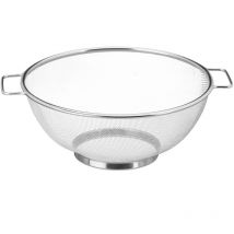 Relaxdays - Passoire en inox 26 cm ustensile cuisine pates égoutter salate poignée et socle anneau, argenté