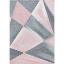 Beta - pastel - Tapis Couleur pastel (Rose et Gris - 200x290cm)