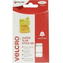 VEL-EC60212 Pastille auto-agrippante à coller partie velours et partie agrippante (l x l) 35 mm x 12 mm blanc 1 - Velcro