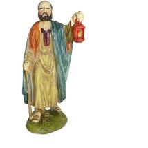 DONTODENT – Pastore con lanterna per presepe 10 cm – Resina colorata, 4,8 cm larghezza, 4,3 cm profondità, 83 g
