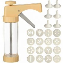 Pastry accessories for pastry press, cookie press and decorative syringe, pastry syringe, biscuit, with 16 jigs and 6 nozzles