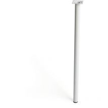 Pata de acero cilíndrica con una altura de 700 mm y acabada en blanco. Dimensiones: 30x30x700 mm -