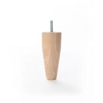 Niubó - Pata de madera cónica con una altura de 120 mm y acabada en haya crudo. Dimensiones: 50x50x120 mm -