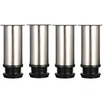 Kueatily - 4 patas ajustables - Altura 120 mm, patas gruesas para muebles, altura ajustable de 0 a 15 mm, patas de mesa, patas para muebles, acero