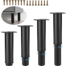 patas ajustables para muebles, patas de metal ajustables, patas negras ajustables para muebles, patas para muebles de baño, aptas para camas, sofás,