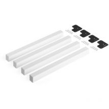 Emuca - lote de 4 patas cuadradas para mesa, 50x50mm, acero, pintado blanco