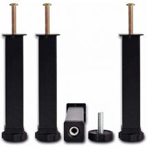 Patas de cama, base de láminas universal, altura ajustable: 35 cm (+2 cm), 15-35 cm en 3x3 cm para marcos con perno M8×60 mm (4 piezas).