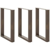 Vidaxl - Patas para mesa de comedor en forma de u (3 unidades, acero natural, 70 x 72-73 cm)