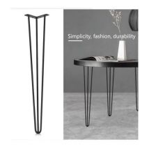 Conjunto de 4 Patas Horquilla Mesa 76 cm, Patas para mesa de centro, Patas para Muebles de Acero Diseño Industrial 3 Varillas Resistentes Negro