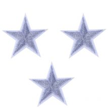 Patch DIY 10 pièces Petit patch en tissu brodé en étoile à cinq branches Patch décoratif pour vêtements Badge pour T-shirt Jeans Jupe (Argent)