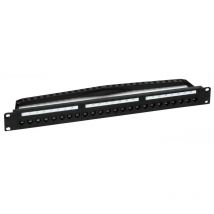 Item - Panel de permutación stackable 24 tomas RJ45 CAT.5E utp negro 50110