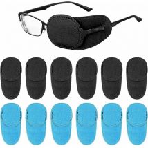 Patchs pour les yeux pour lunettes, 12 pièces cache-oeil en verre pour adultes enfants patchs pour les yeux droit et gauche pour les yeux paresseux