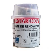 DPE - Pate de renovation bi-composant à base de polyester pour préparer, reboucher, réparer sur de nombreux matériaux (400g) : Polyrenov'