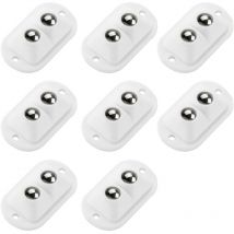 Pâte en Acier Inoxydable Roue Universelle Rotation à 360 Degrés Poulie Collante pour Poubelle de Meubles 8Pcs
