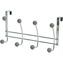 Patere metal 8 crochets ceramique - chrome gris Tendance