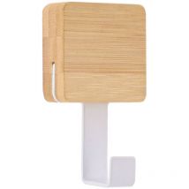 Patere crochet simple avec base en bambou - blanc bambou - Tendance