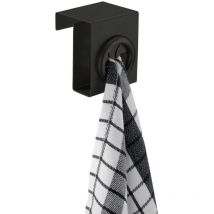 Crochet Push, crochet de cuisine haut de gamme en acier inoxydable noir mat à fixer au tiroir ou la porte d'armoire, pour un accrochage facile de