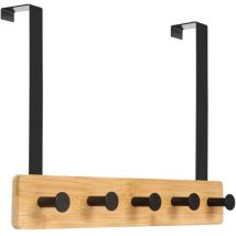 Forehill - Patère de Porte à Suspendre 5 Crochets, Crochets de Porte pour Chambre Porte Manteau pour Rangement Manteaux, Vestes, Peignoirs,Sacs à