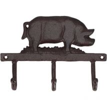 Patère en fonte 3 crochets Cochon