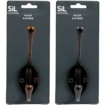 Patère en métal 2 têtes Hooks (Lot de 2)