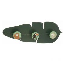 Patère Enfant Feuille de la Jungle 40cm Vert Foncé