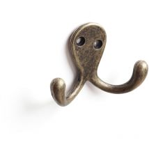 Niubó - Patère murale classique à visser avec finition cuir vieilli. Dimensions: 75x24x53 mm - talla