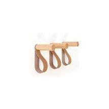 Patère Murale en Cuir Crochets Muraux en Bois Porte-Manteau Mural pour accrocher Sac Serviettes et Manteaux Décoration Scandinave Design Moderne (Lot