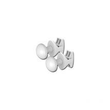 Patères rondes blanches (x2) pour radiateur sèche-serviettes tubes ronds