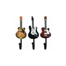 Patères Murales - Crochets pour la Maison Chambre à Coucher Forme de Guitare Décorative Crochets et patères pour Chapeaux Manteau Vêtements, 3 Pcs