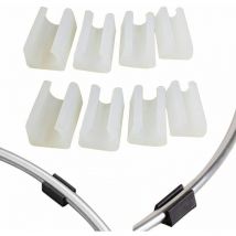 Patin Pied Chaise Tube Rond Embout Tube Pied Table Fauteuil Tampon Meuble Forme u Plastique Blanc Diamètre 14 mm,20Pcs