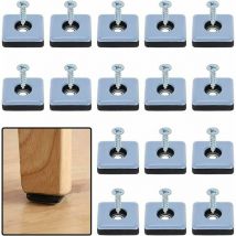 Patins Meubles Lourds Patins Téflon Auto-adhésif Carré avec vis Anti-vibration Patins Glisseurs pour Meubles Bleu/Black Dérapage Super planeurs (16