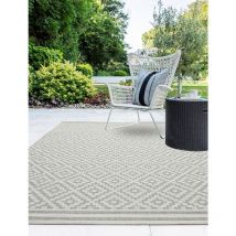 Asiatic - Patio Diamond Flatweave Garden Kitchen Indoor Outdoor Grey Rug Floor Mat X-Large 200 x 290 cm (6'7'x9'6')