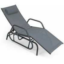 Gymax - Patio Chaise Lounge Glider Recliner Chair Adjustable Sturdy Metal Frame Outdoor